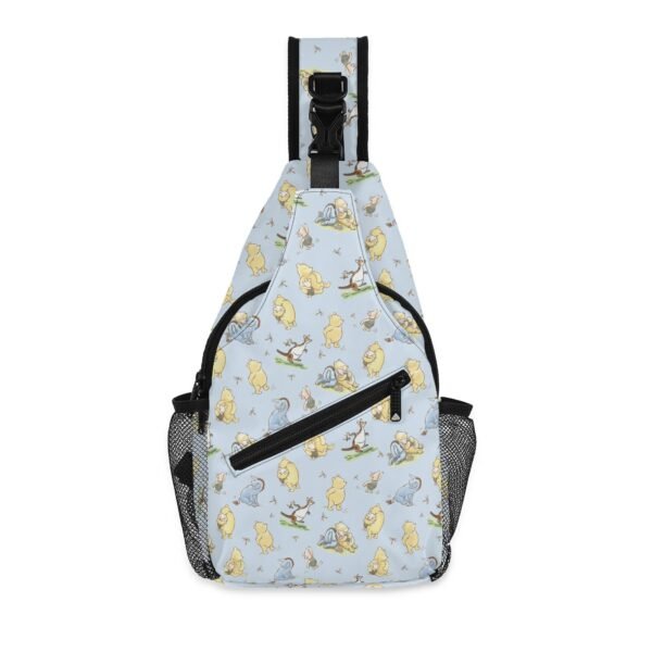 Winnie the Pooh Chest Bag/Crossbody Sling Bag with Adjustable Strap in Blue