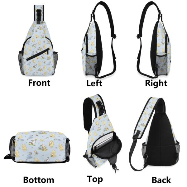 Winnie the Pooh Chest Bag/Crossbody Sling Bag with Adjustable Strap in Blue - Image 9
