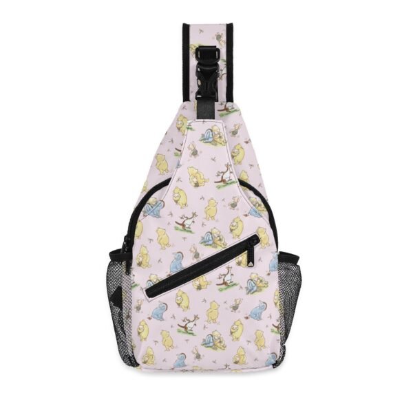 Winnie the Pooh Chest Bag/Crossbody Sling Bag with Adjustable Strap in Pink