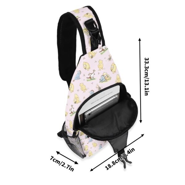 Winnie the Pooh Chest Bag/Crossbody Sling Bag with Adjustable Strap in Pink - Image 8