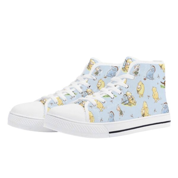 Winnie the Pooh Women's High Top Canvas Shoes in Blue