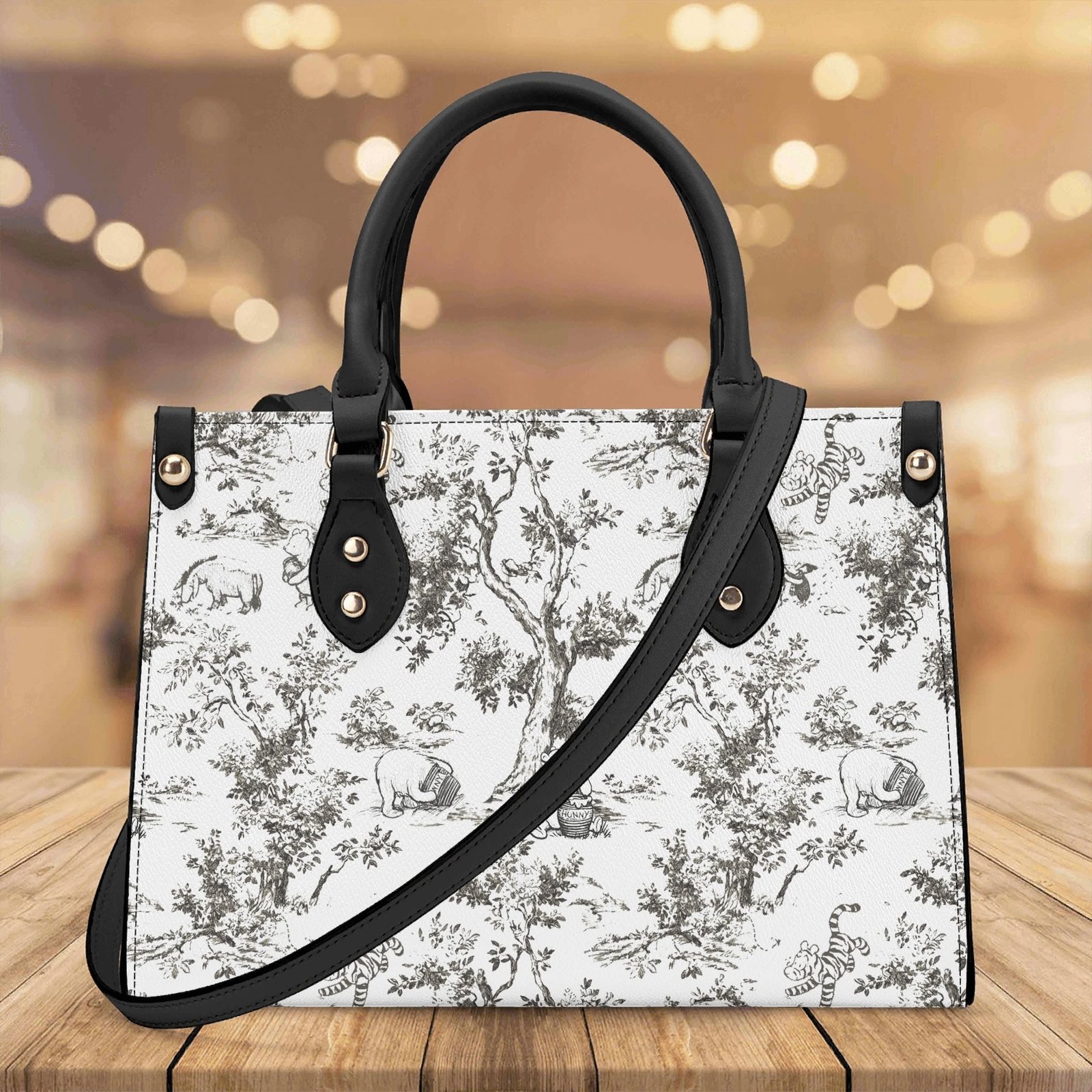 Winnie the Pooh Handbag in Black and White - Image 6