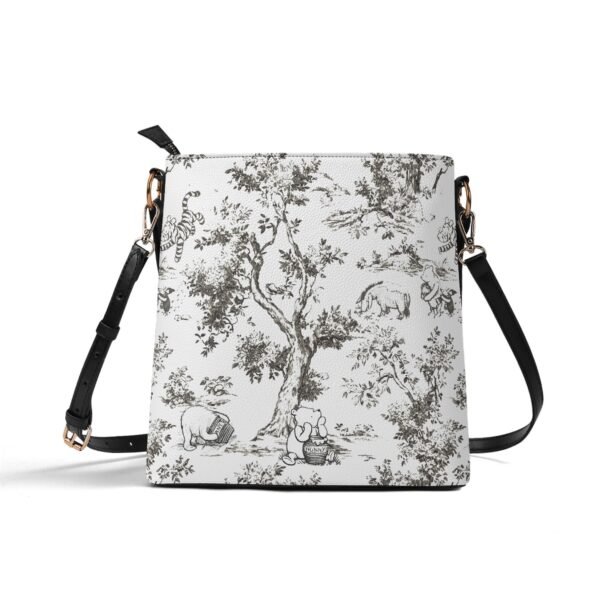 Winnie the Pooh Bucket Bag in Black and White | Winnie the Pooh Handbag with Adjustable Strap - Image 2
