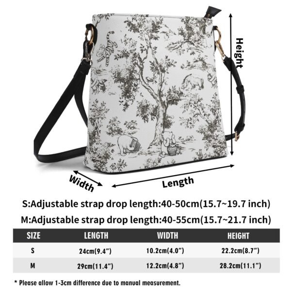 Winnie the Pooh Bucket Bag in Black and White | Winnie the Pooh Handbag with Adjustable Strap - Image 8