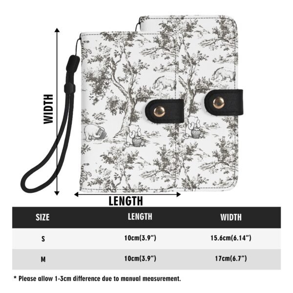 Winnie the Pooh Phone Wallet in Romantic, Pastoral Black and White Toile de Jouy - Image 6