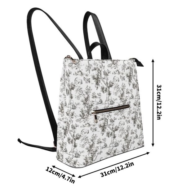 Winnie the Pooh Vegan Leather Backpack Purse in Black and White - Image 7