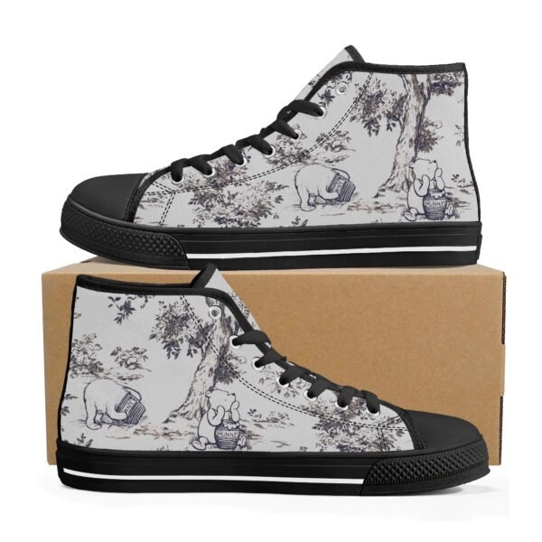 Winnie the Pooh High Top Shoes in Black and White - Image 7