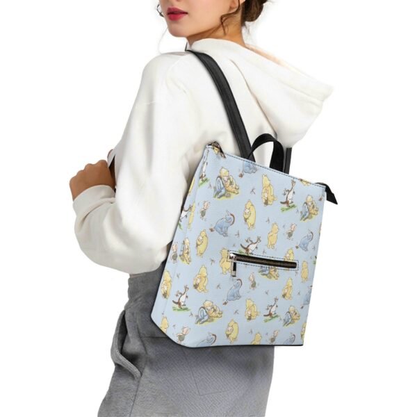 Winnie the Pooh Vegan Leather Backpack Purse in Blue - Image 6