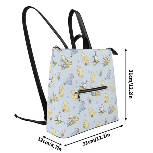 Winnie the Pooh Vegan Leather Backpack Purse in Blue - Image 7