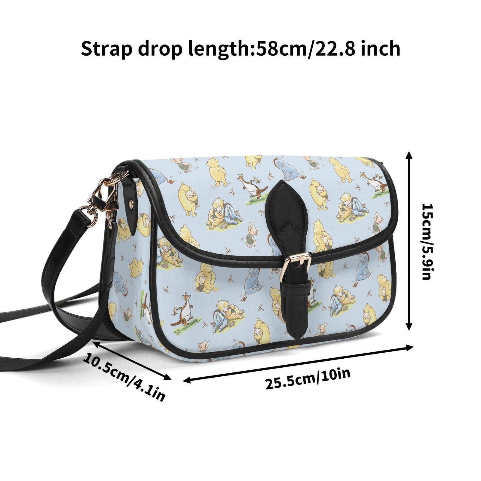 Blue Winnie the Pooh Mini Crossbody Bag with a Buckle - Image 8