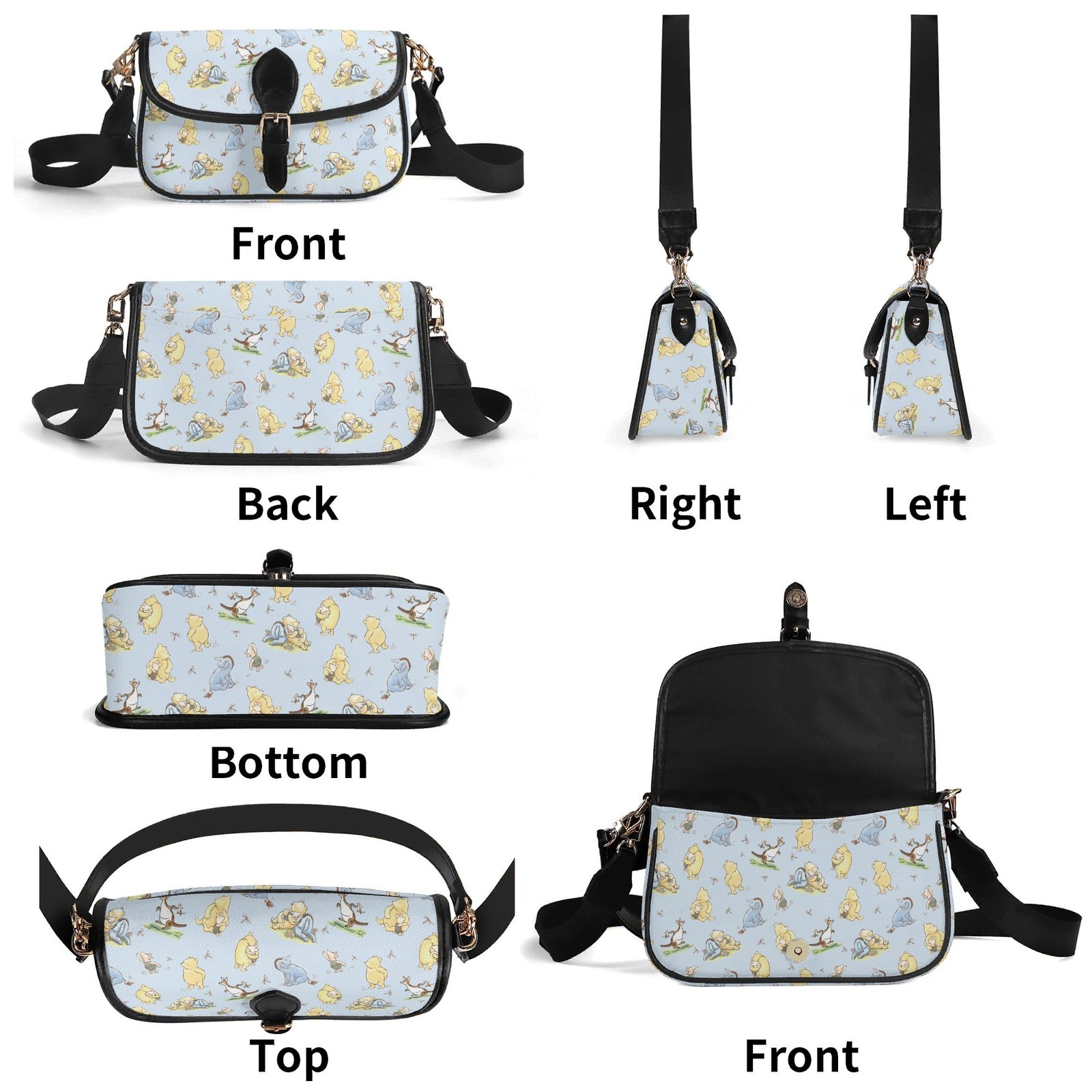 Blue Winnie the Pooh Mini Crossbody Bag with a Buckle - Image 9