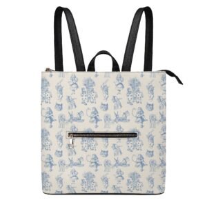 Alice in Wonderland Backpack Purse in Vegan Leather