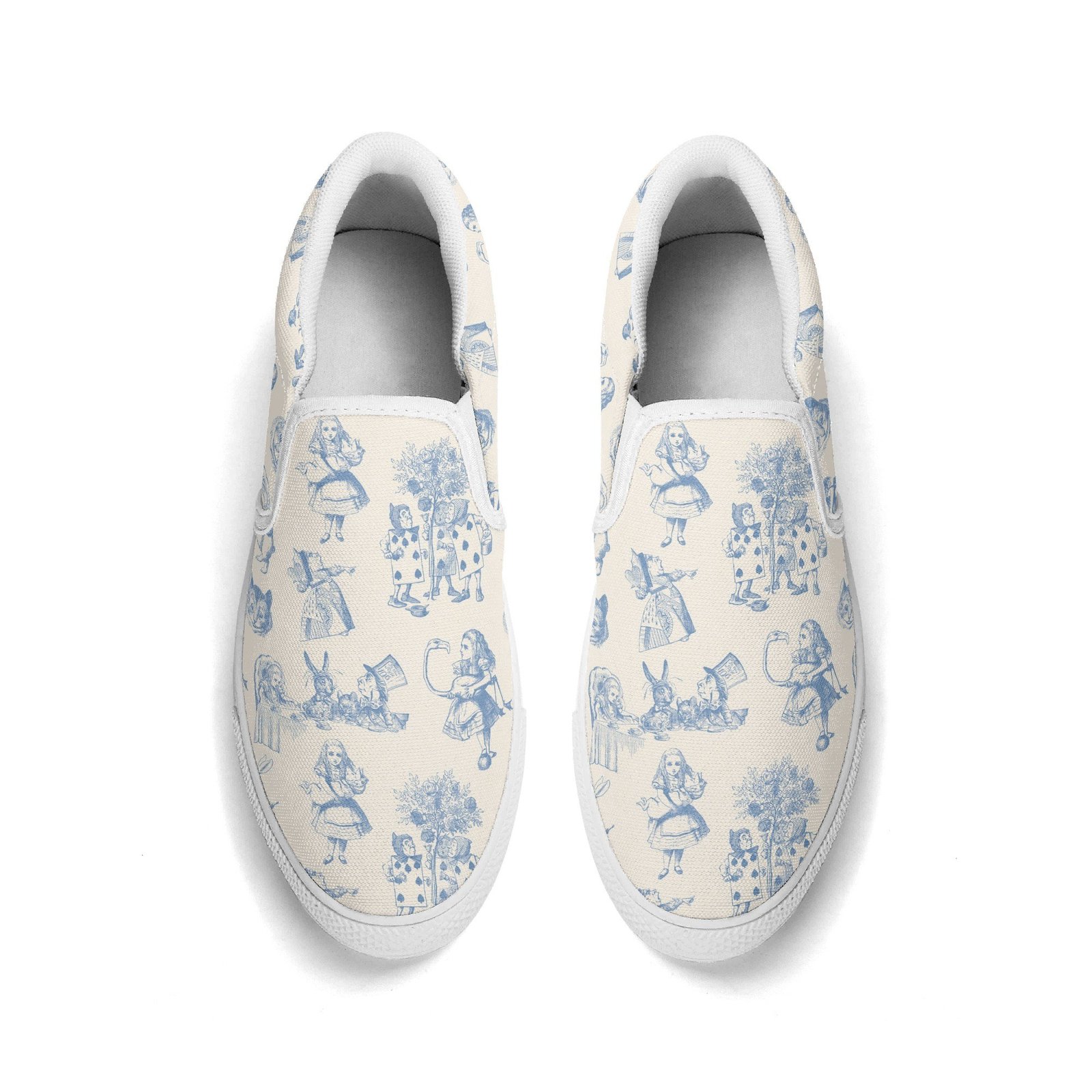 Blue Alice in Wonderland Slip On Shoes - Image 6