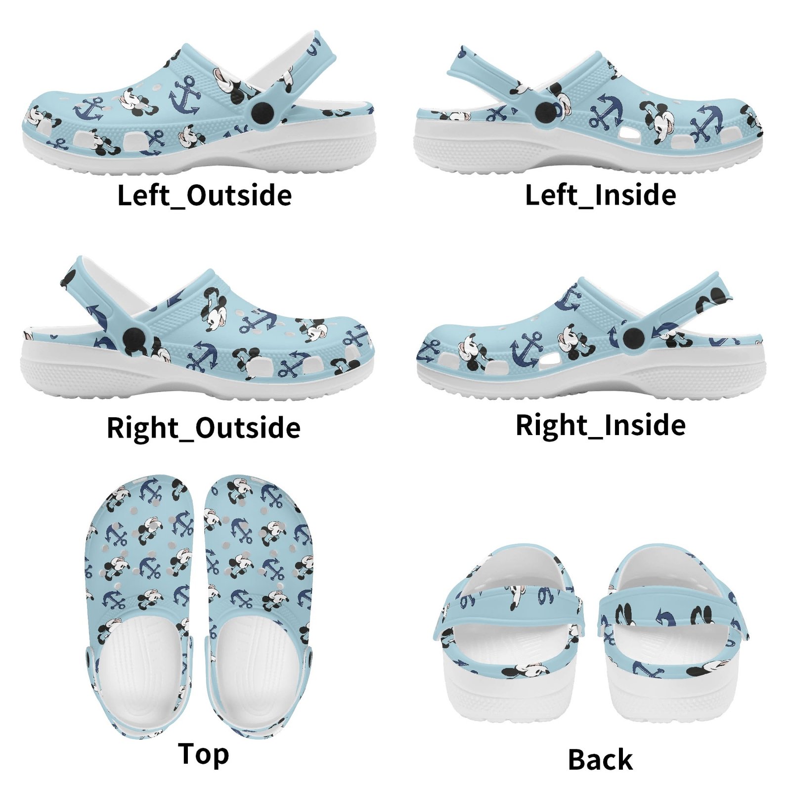 Steamboat Willie Women’s Rubber Clogs in Blue - Image 11