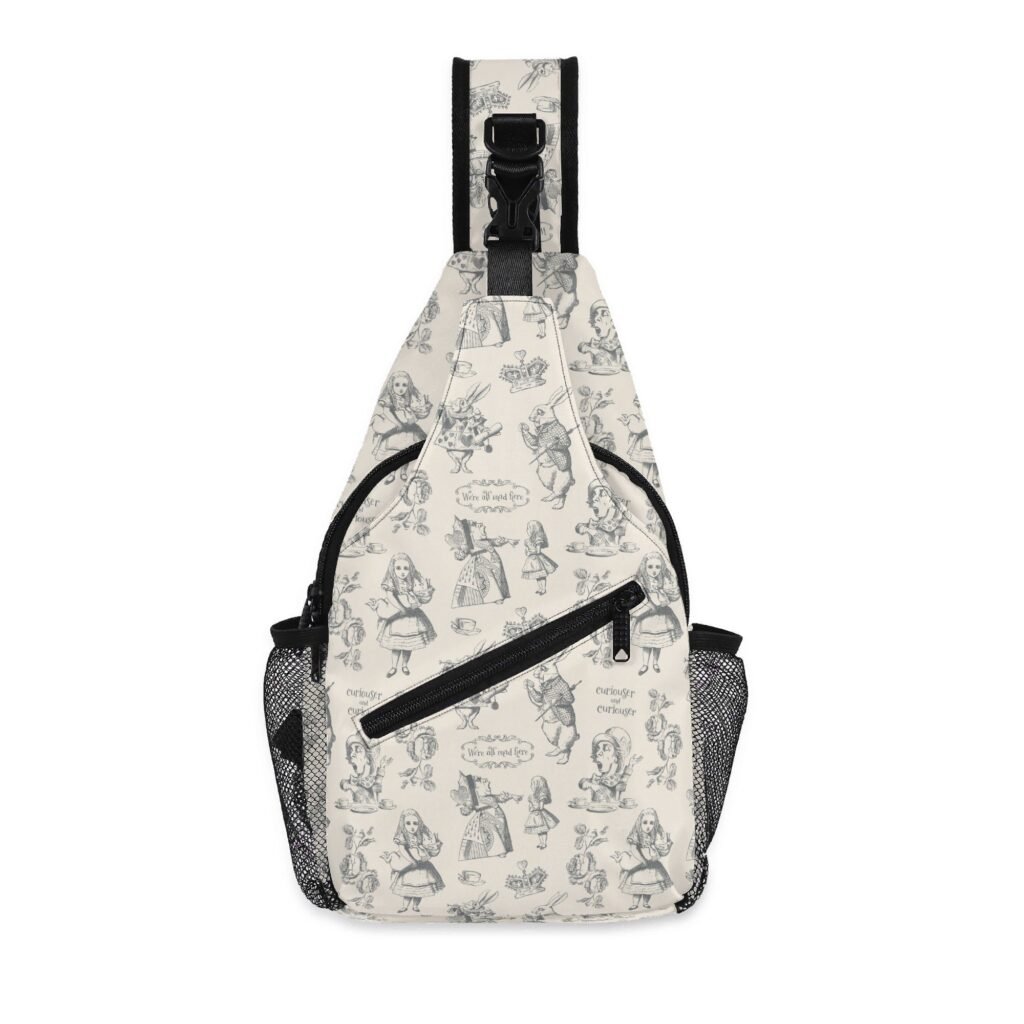 Alice in Wonderland Sling Bag in Black