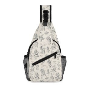 Alice in Wonderland Sling Bag in Black