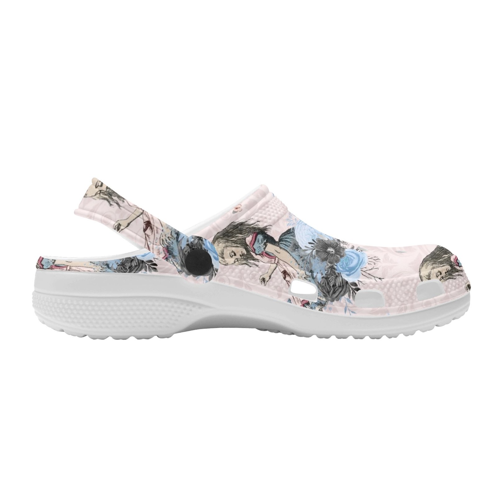Alice in Wonderland Women’s Rubber Clogs in Pink - Image 3