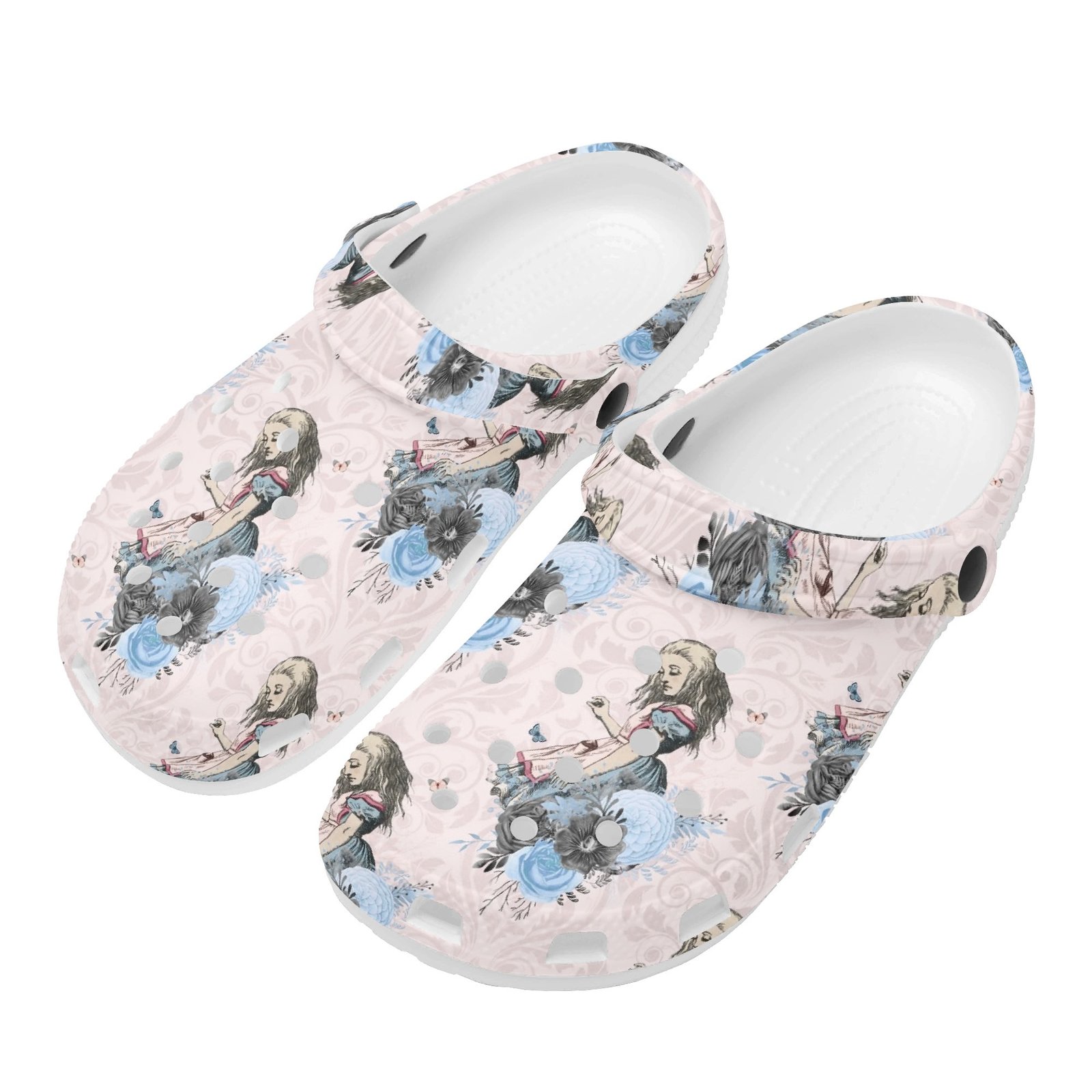 Alice in Wonderland Women’s Rubber Clogs in Pink - Image 7