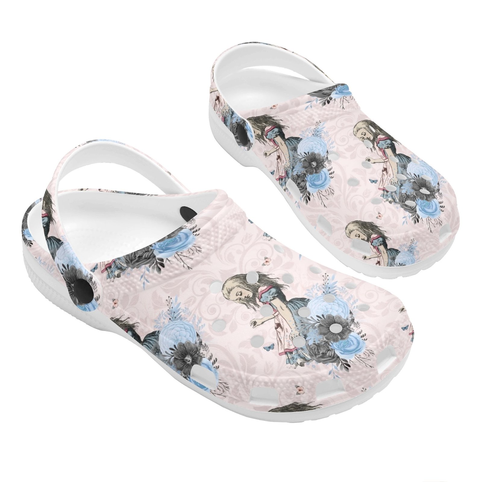 Alice in Wonderland Women’s Rubber Clogs in Pink