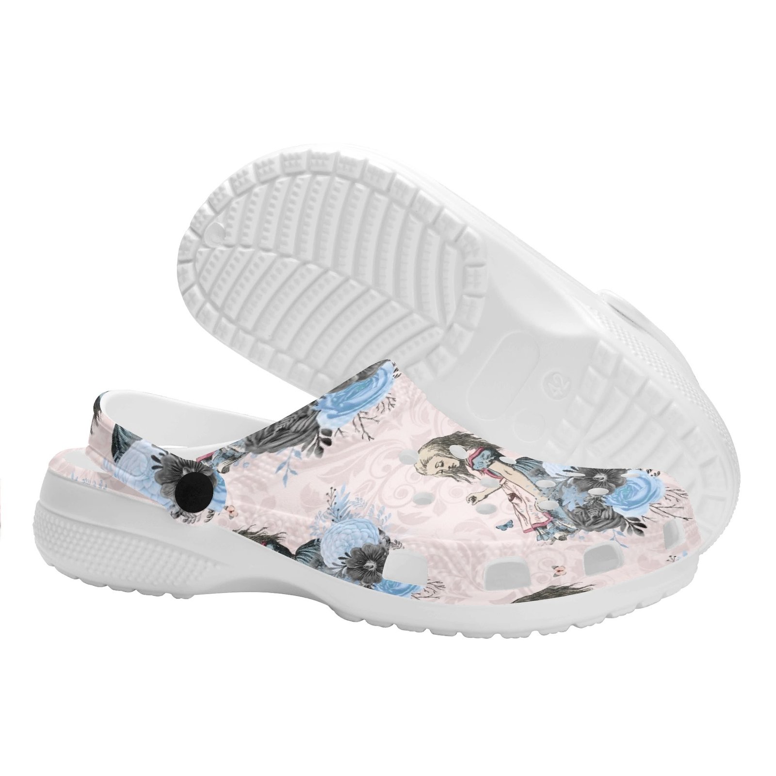 Alice in Wonderland Women’s Rubber Clogs in Pink - Image 9