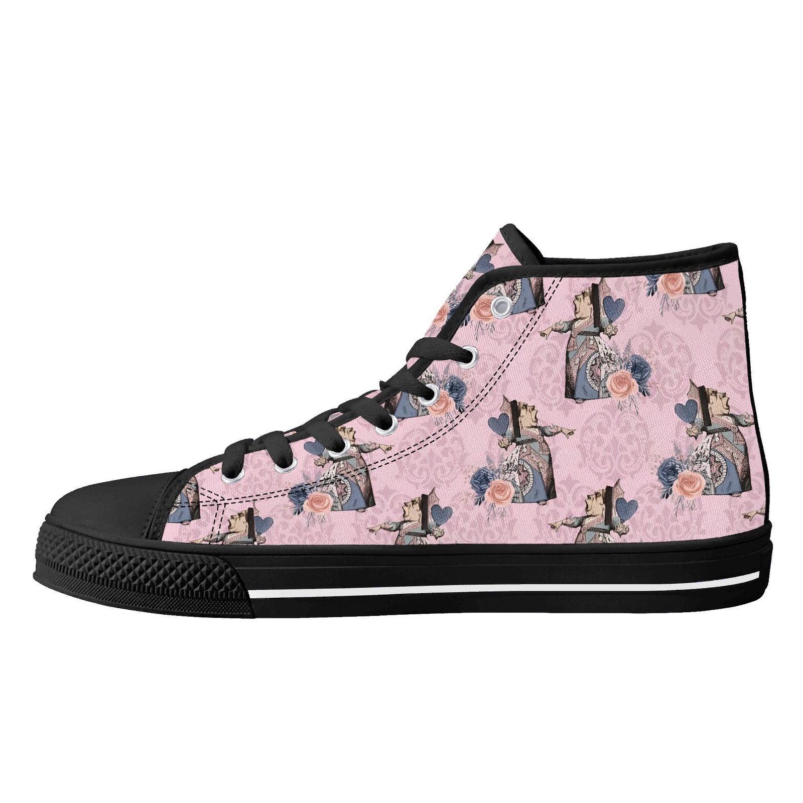Pink Women’s Queen of Hearts Shoes | Queen of Hearts High Top Shoes - Image 7