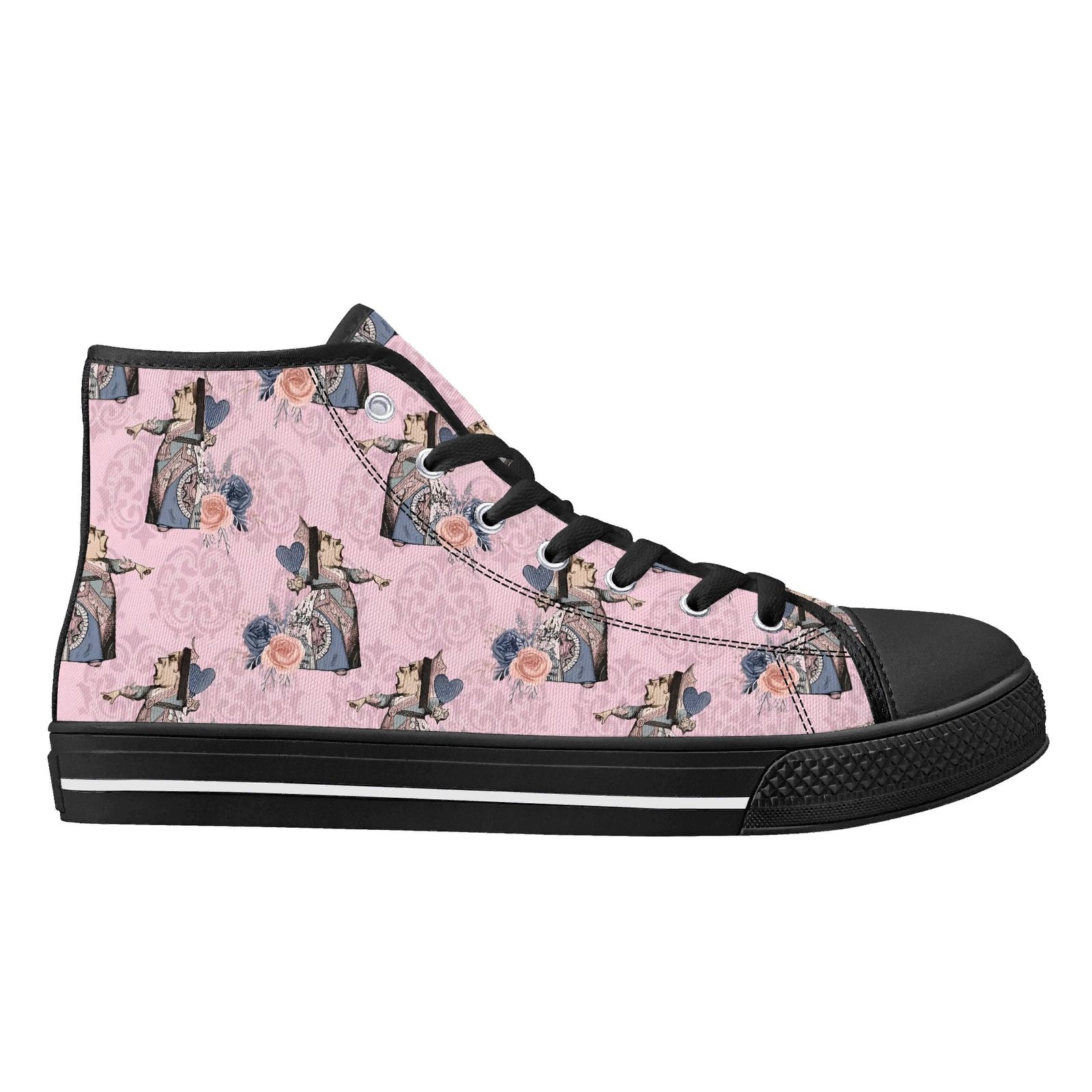 Pink Women’s Queen of Hearts Shoes | Queen of Hearts High Top Shoes - Image 8