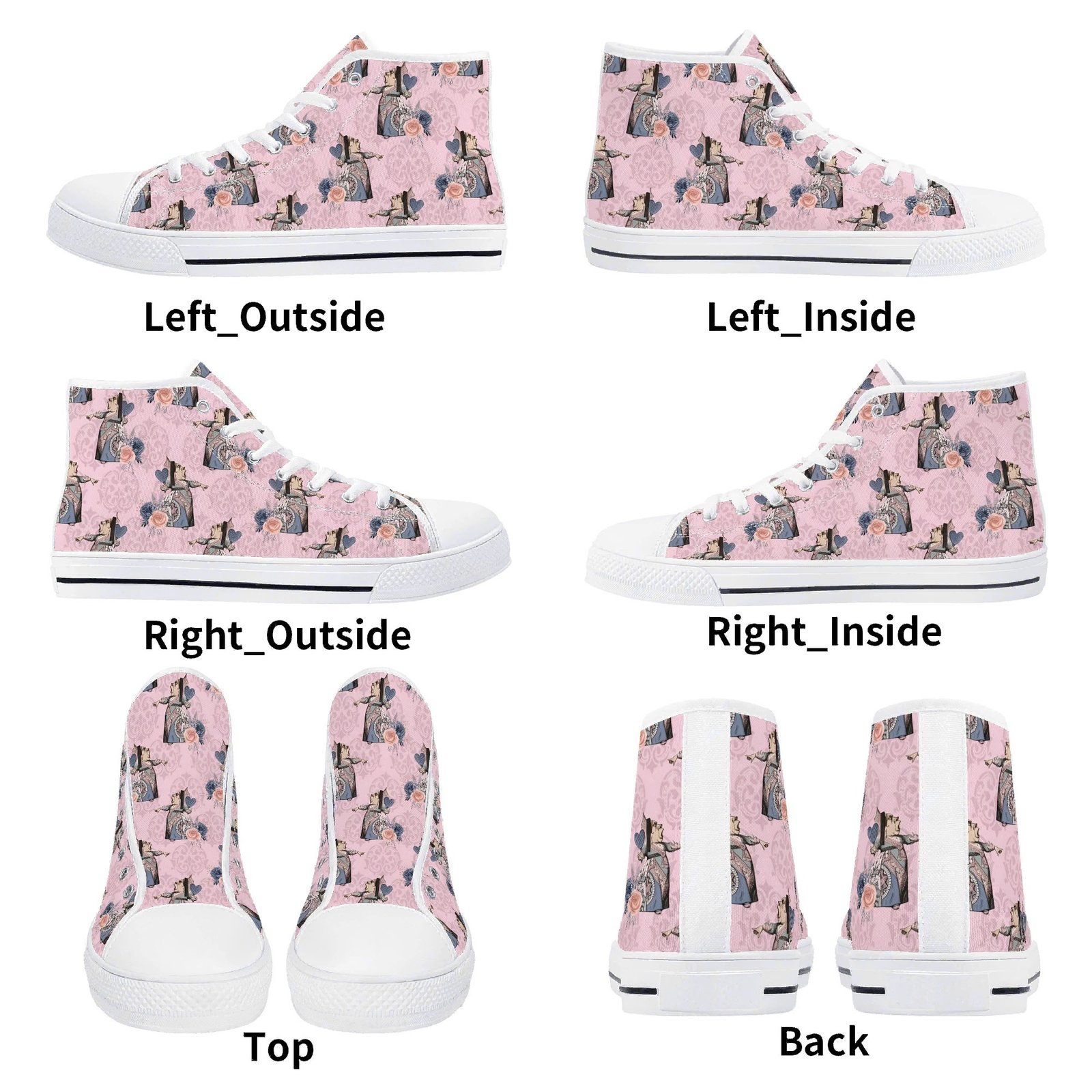 Pink Women’s Queen of Hearts Shoes | Queen of Hearts High Top Shoes - Image 24