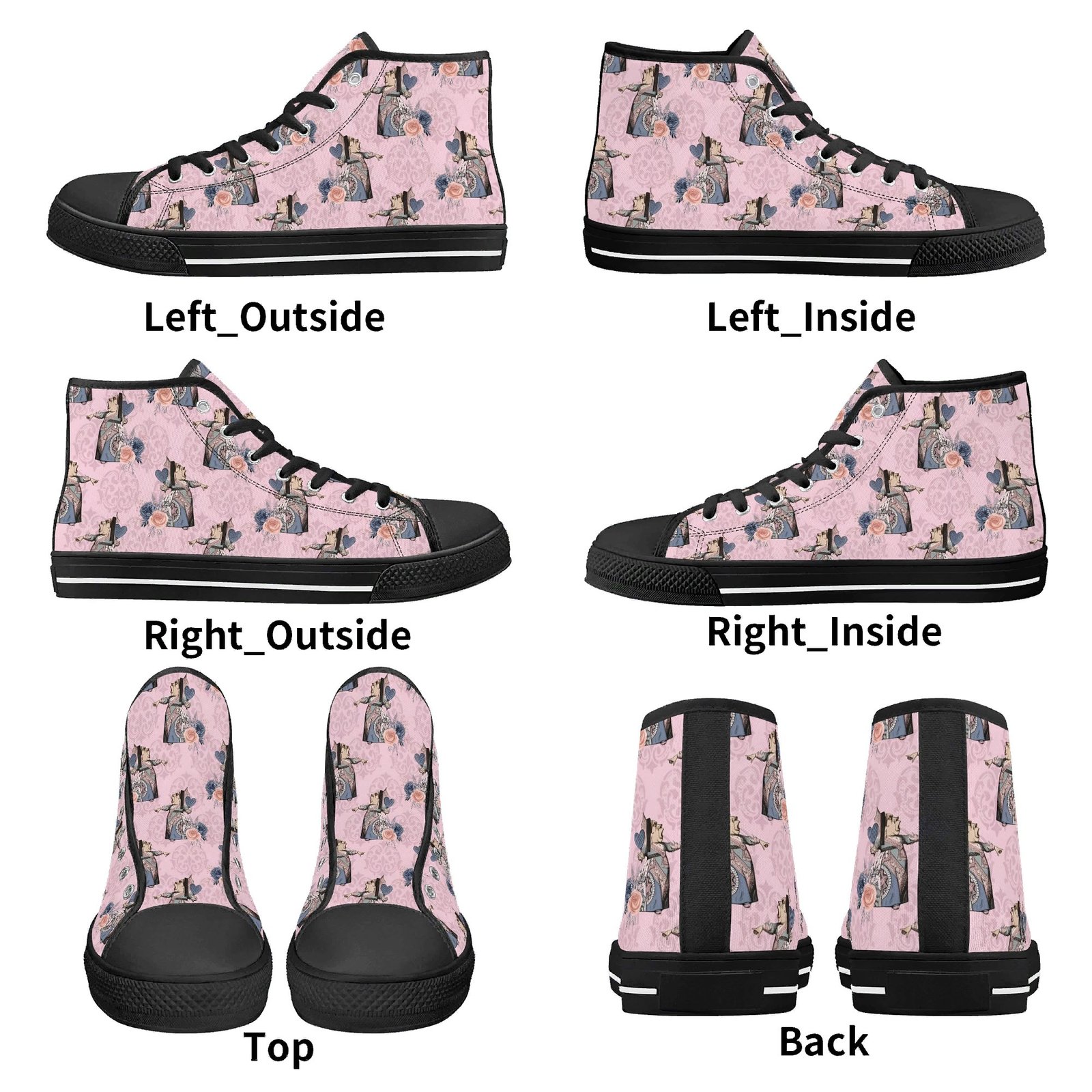 Pink Women’s Queen of Hearts Shoes | Queen of Hearts High Top Shoes - Image 12