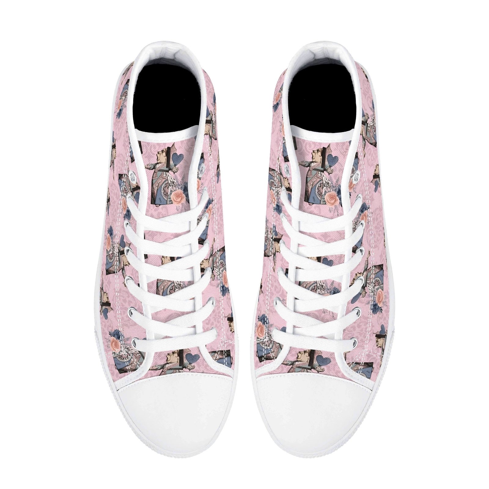 Pink Women’s Queen of Hearts Shoes | Queen of Hearts High Top Shoes - Image 14