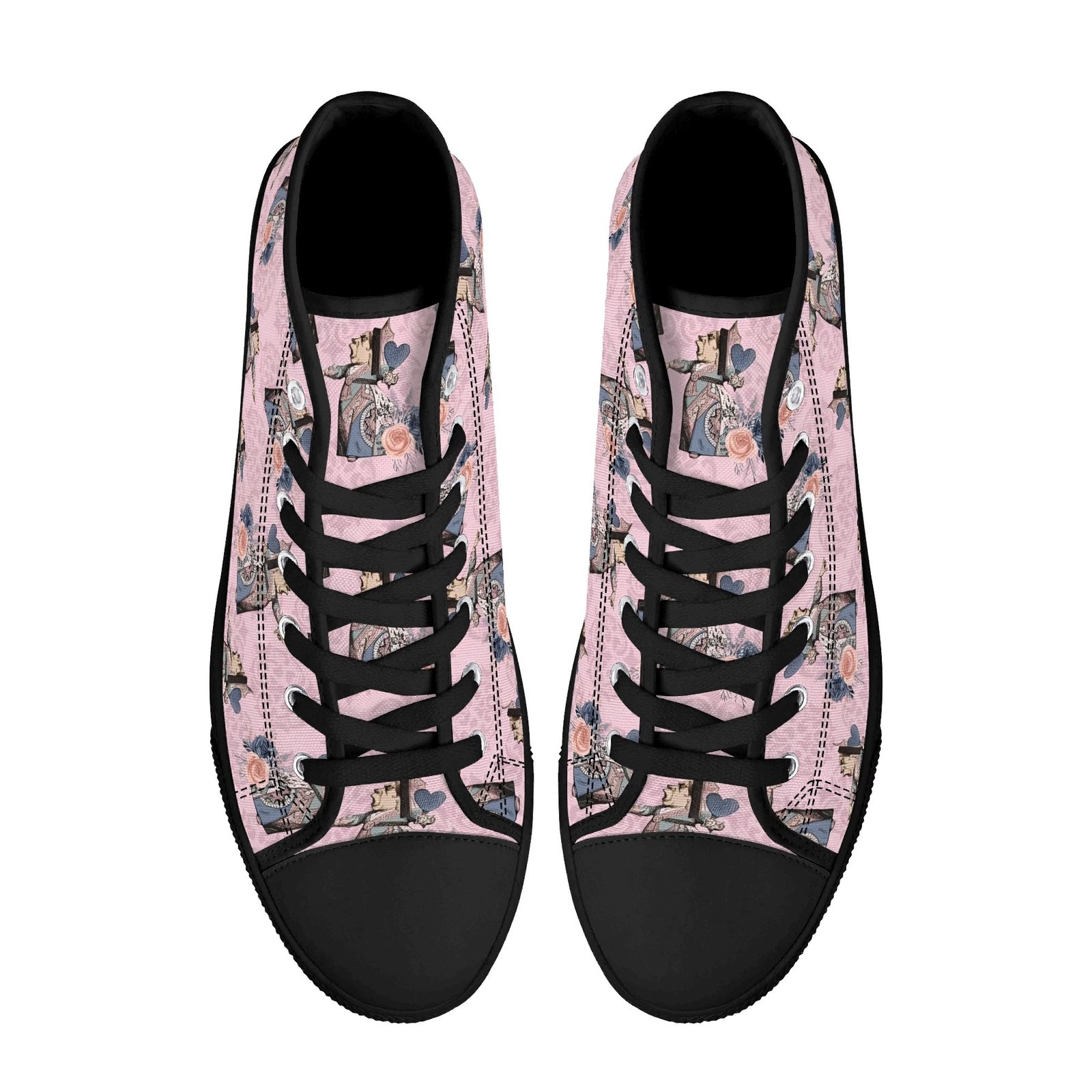 Pink Women’s Queen of Hearts Shoes | Queen of Hearts High Top Shoes - Image 2