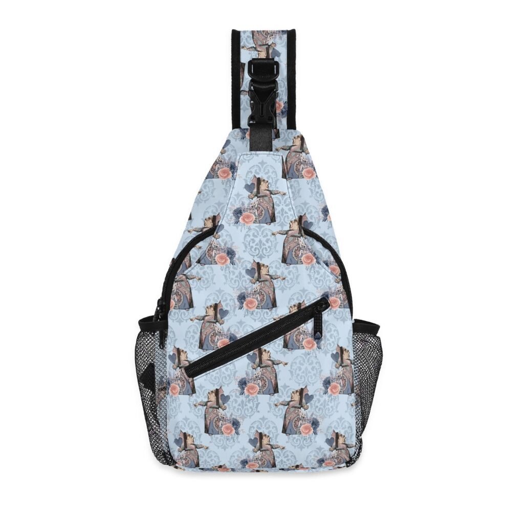 Queen of Hearts Sling Bag in blue