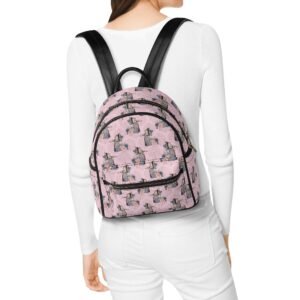 Pink Queen of Hearts Mini Backpack in Vegan Leather