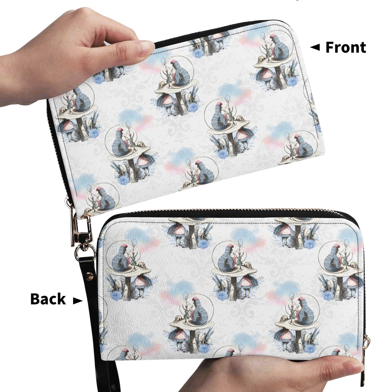 Alice in Wonderland - Alice and the Caterpillar Wallet for Women in Vegan Leather - Image 2