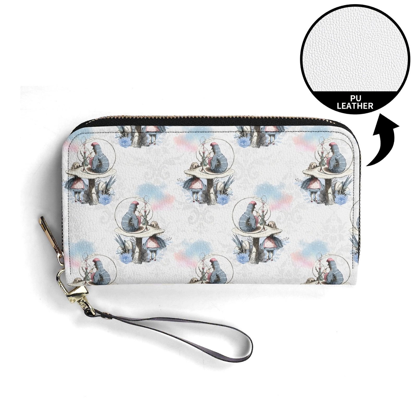 Alice in Wonderland - Alice and the Caterpillar Wallet for Women in Vegan Leather - Image 3
