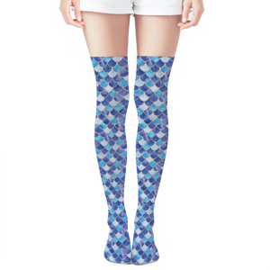 Blue Mermaid Thigh High Stockings | Mermaid Tights Thigh High in Blue