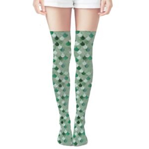 Light Green Mermaid Thigh High Stockings | Mermaid Tights | Thigh High Tights in Green