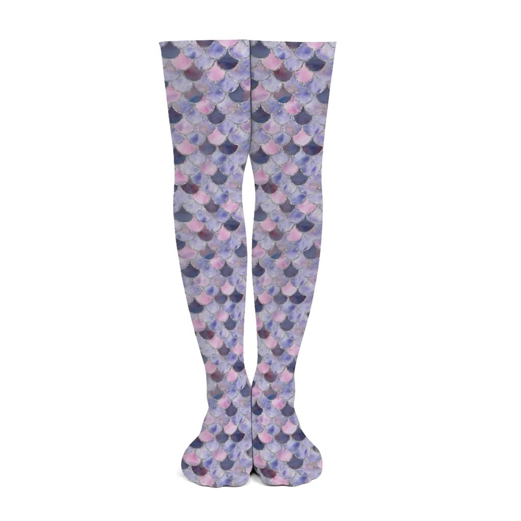 Purple Mermaid Thigh High Stockings