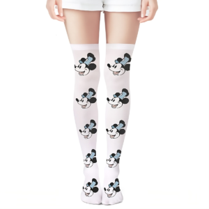 Steamboat Willie Thigh High Stockings in White