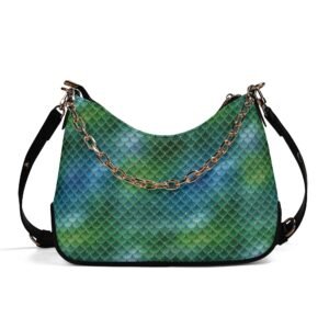 Green Mermaid Handbag with Chain Detail