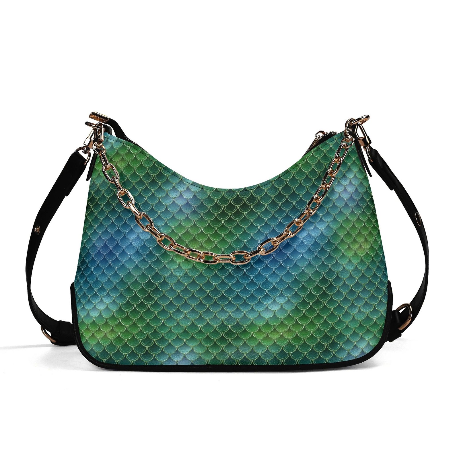Green Mermaid Handbag with Chain Detail