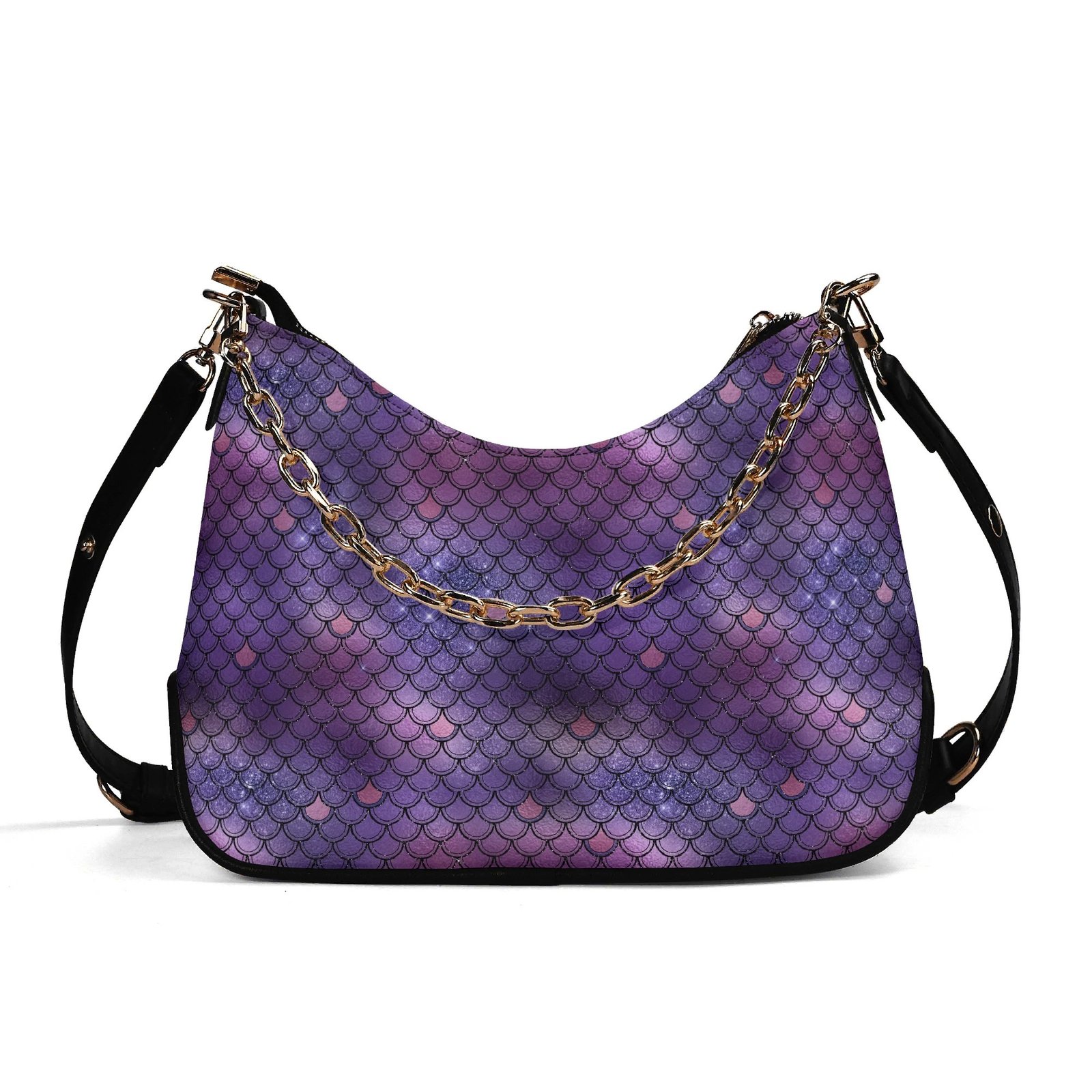 Purple Mermaid Handbag with Chain Detail