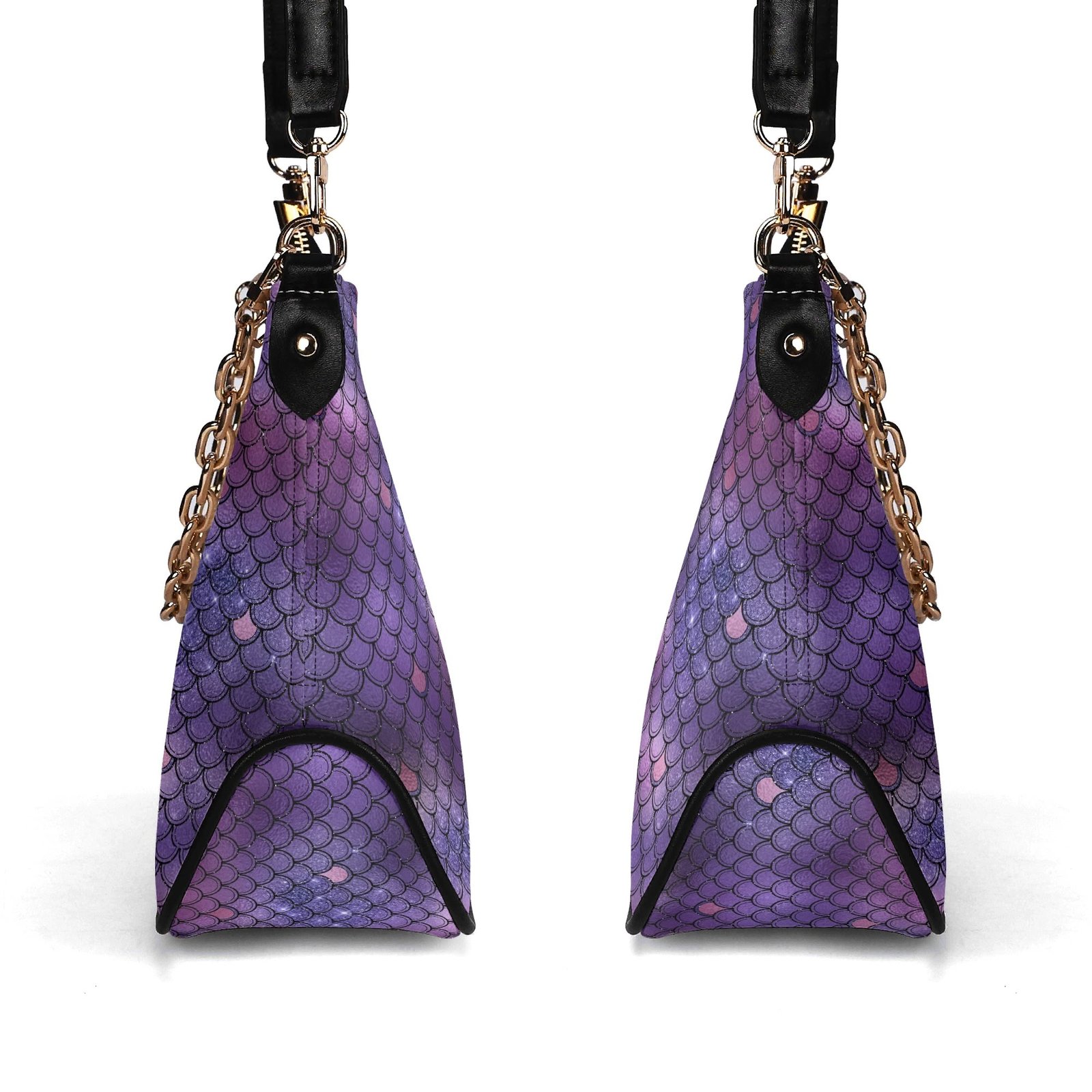 Purple Mermaid Handbag with Chain Detail - Image 4