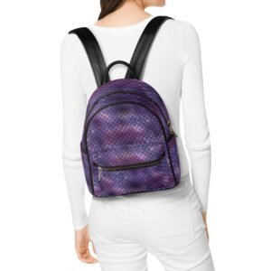 Purple Mermaid Mini Backpack in Vegan Leather
