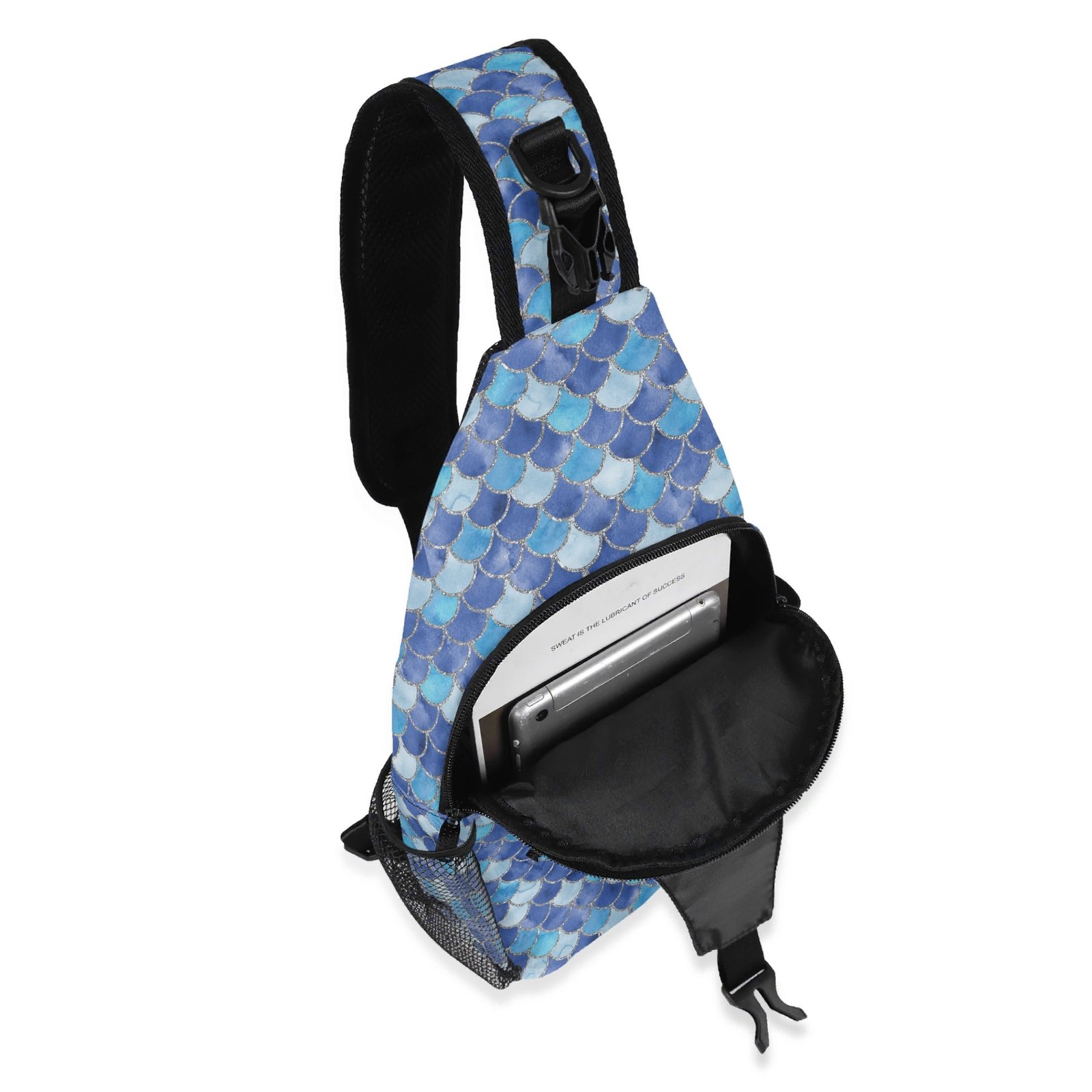 Blue Mermaid Sling Bag | Mermaid Chest Bag Crossbody Bag with Adjustable Strap - Image 5