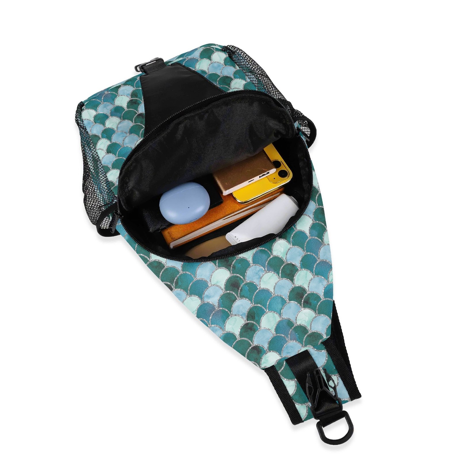 Green Mermaid Sling Bag | Mermaid Chest Bag Crossbody Bag with Adjustable Strap - Image 7