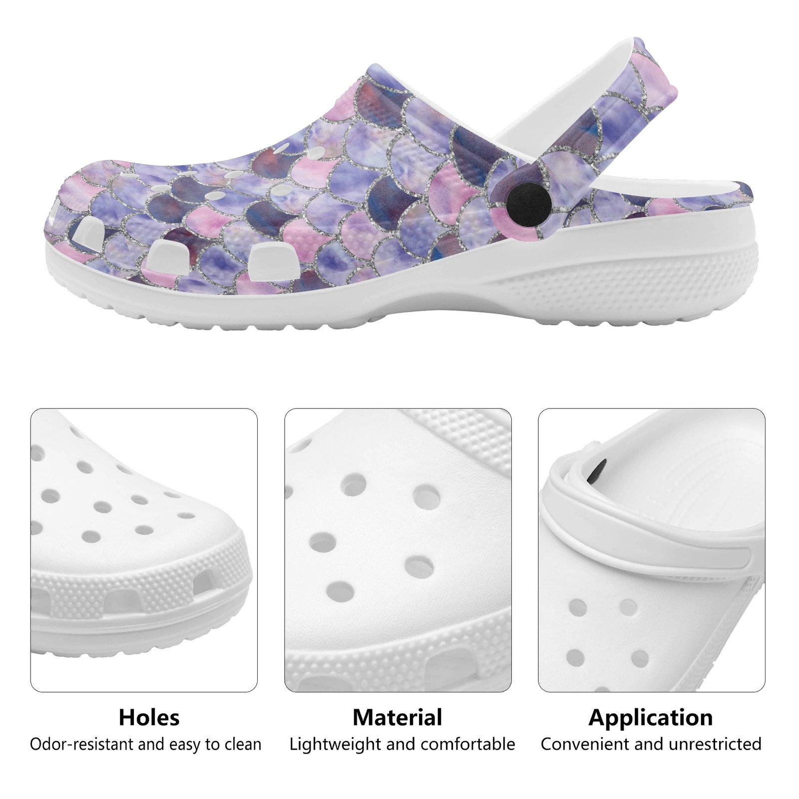 Purple The Little Mermaid Rubber Clogs - Image 10