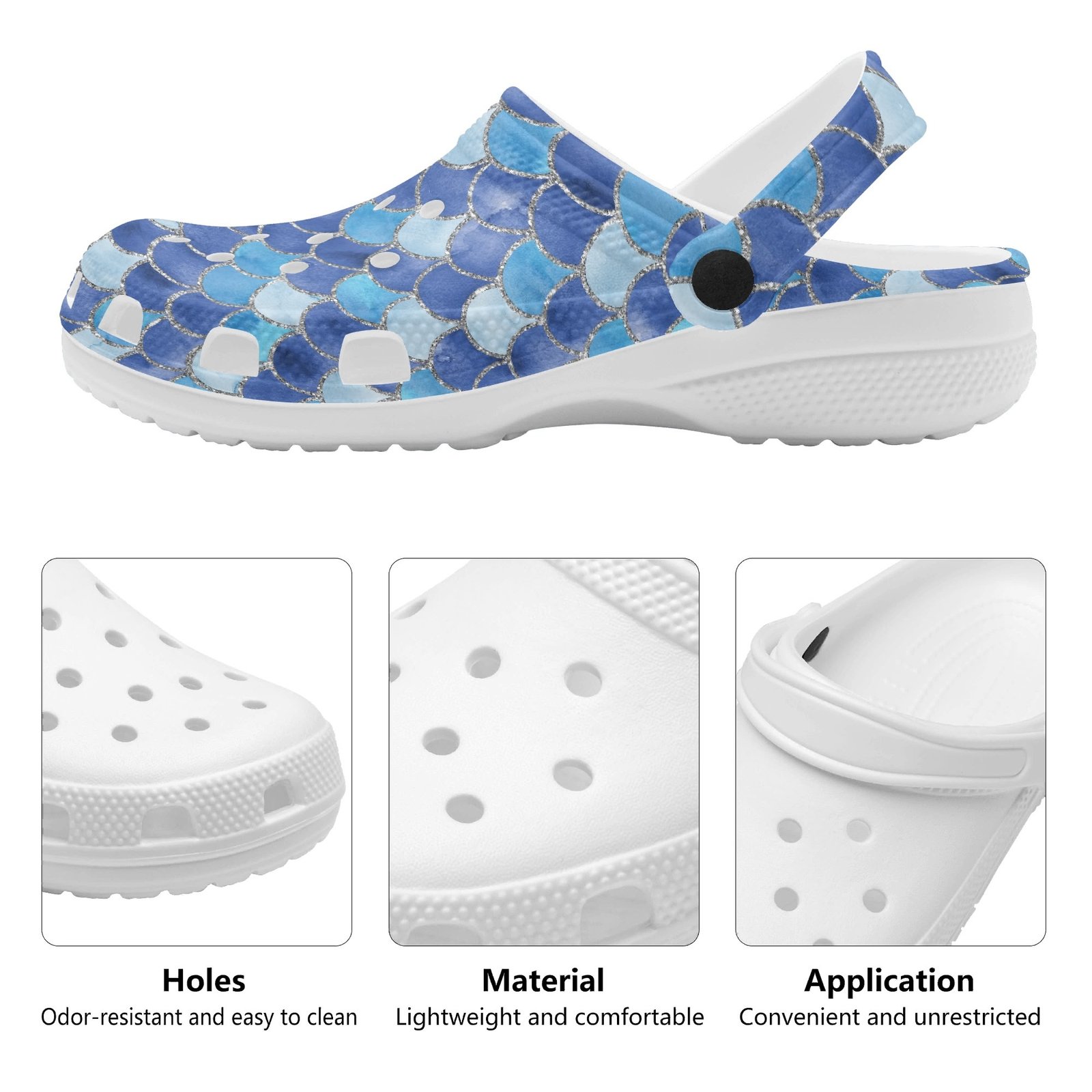 Blue Mermaid Rubber Clogs - Image 10