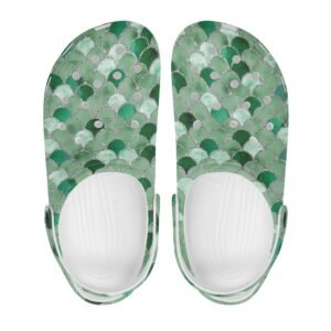 Green Mermaid Scale Rubber Clogs