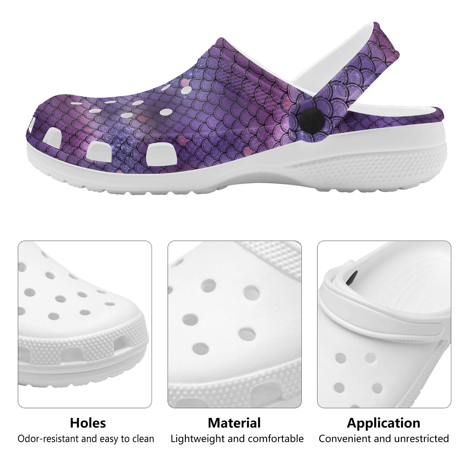 Purple Mermaid Rubber Clogs - Image 10