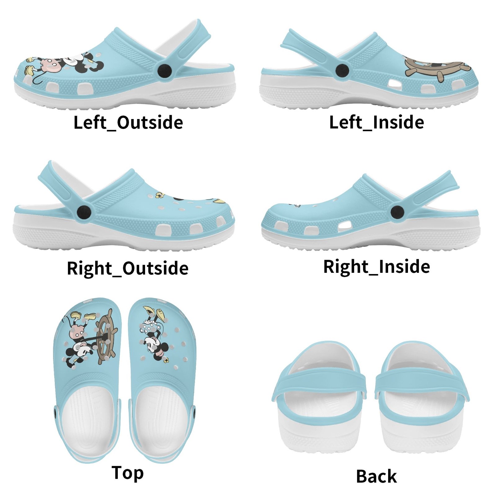 Women's Blue Steamboat Willie Rubber Clogs - Image 11